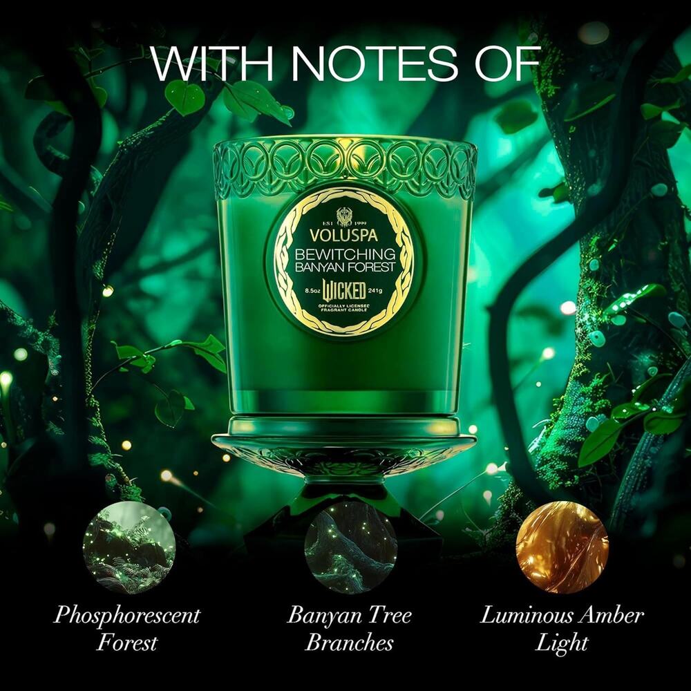 Voluspa Elphaba Wicked Collab Bewitching Banyan Forest Candle 8.50z / 241g NEW - Picture 3 of 11